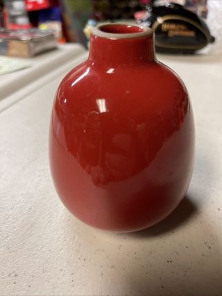 4”t Heath Ceramics Bud Vase Glossy Red 130 Modernist Glazed Art Decor