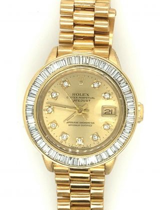 Rolex Lady - Datejust 18kt Gold With Diamond Champagne Dial 26mm