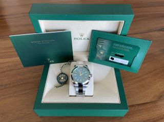 Rolex Milgauss Blue Dial Green Sapphire Dec 2021 Watch - 116400gv