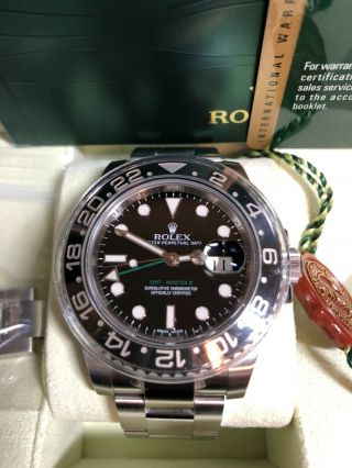 Rolex Ceramic Gmt Master Ii Steel Black 116710 And Papers