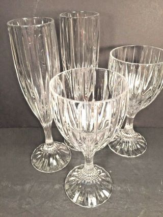 4 Mikasa Park Lane Crystal Glasses 2 Wine/water & 2 Champagne Cond.
