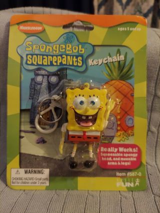 2000 Basic Fun Nickelodeon Spongebob Squarepants Keychain Really