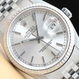 Mens Rolex Datejust 16234 18k White Gold & Stainless Steel Watch