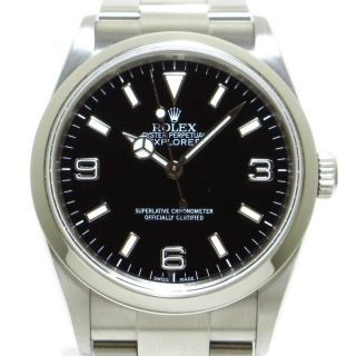 Auth Rolex Explorer 1 114270 Black Ss Z880727 Mens Wrist Watch
