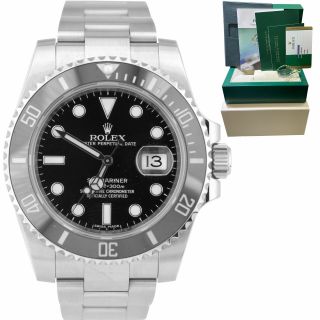 2015 Rolex Submariner Date Stainless Ceramic 40mm Dive Watch 116610ln Box Papers
