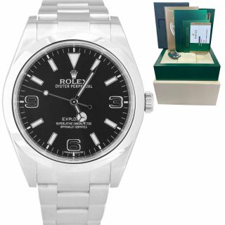 2016 Rolex Explorer I Black 39mm Stainless Steel Swiss Oyster Watch 214270 B,  P
