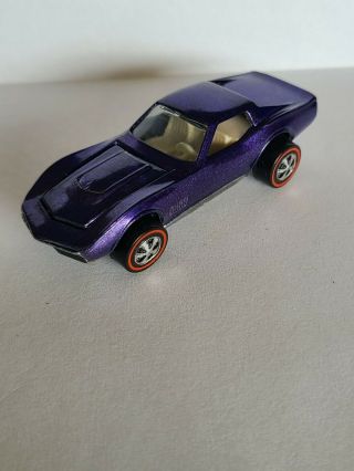 Hot Wheels Redlines 1968 Restored Custom Corvette In Us Purple