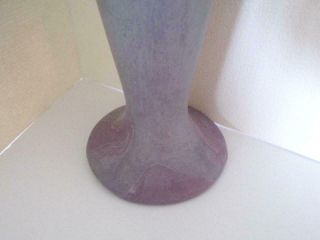 Arts & Crafts Mission Art Muncie (?) Pottery Matte Blue over Lilac Tall Bud Vase 3