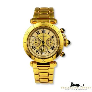 Pasha De Cartier Ref.  2111 In 18k Yellow Gold 40 Mm Watch