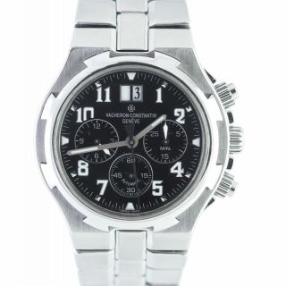Vacheron Constantin Overseas 40mm Stainless Steel Black Chronograph Watch 49140