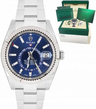 Dec.  2021 Rolex Sky - Dweller Steel White Gold Blue Dial 42mm Watch 326934