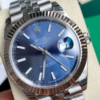 Rolex Stainless Steel Datejust Oyster Perpetual 126333 Blue Dial 34mm Box Paper