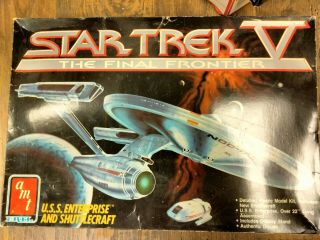 Star Trek V Final Frontier U.  S.  S.  Enterprise And Shuttle Craft Model Kit - Mb474