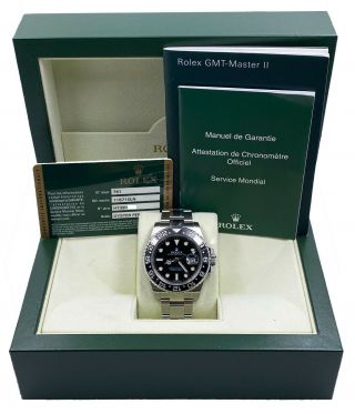 Rolex Gmt Master Ii 116710 Black Ceramic Stainless Steel Box Papers 2012