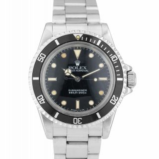 Vintage 1987 Rolex Submariner No - Date Glossy Patina Black Tritium Watch 5513
