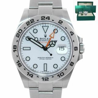 2021 Papers Rolex Explorer Ii 42mm 216570 White Steel Date Watch Box