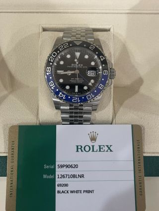 Rolex 126710blnr Gmt - Master Ii Batman Black/blue Bezel Steel On Jubilee