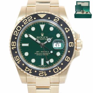 Rolex Gmt - Master 2 Ceramic Green Dial 116718 Yellow Gold Chromalight Watch