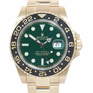 Rolex GMT - Master 2 Ceramic Green Dial 116718 Yellow Gold Chromalight Watch 3