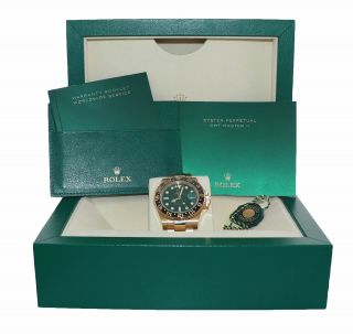 Rolex GMT - Master 2 Ceramic Green Dial 116718 Yellow Gold Chromalight Watch 4
