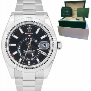 2021 Rolex Sky - Dweller Stainless 18k White Gold Black 42mm Watch 326934