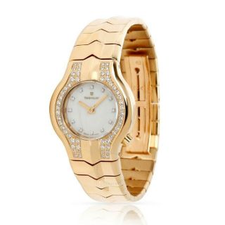 Tag Heuer Alter Ego Wp1444 Diamond 18k Yellow Gold Mother Of Pearl Ladies Watch