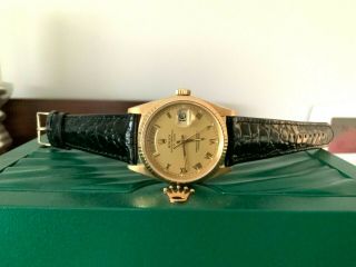 Rolex Day - Date President 36mm 18238 Champagne 18k Yellow Gold Watch Double Q Set