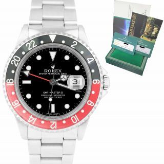Rolex Gmt - Master Ii 40mm Coke Black Red Stainless Steel Oyster Watch 16710 Rsc
