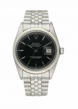 Rolex Datejust 1601 Black Dial Vintage Mens Watch