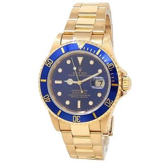 Rolex Submariner 18k Yellow Gold Oyster Automatic Blue Men 