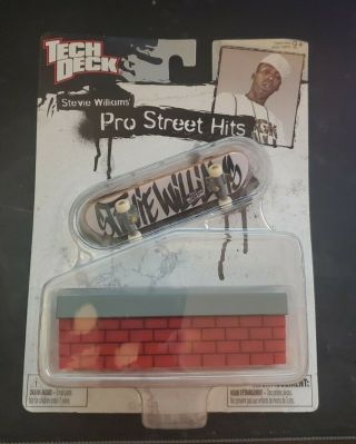 Tech Deck Pro Street Hits Stevie Williams Finger Skate Board W/ Bench Nip Rare