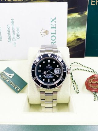 Rolex Submariner 16610 Black Dial Stainless Steel Box Papers 2005