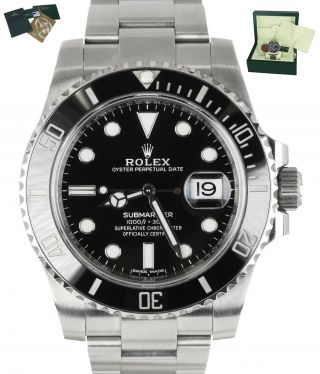 2014 Rolex Submariner Date 116610ln Stainless Black Ceramic 40mm B,  P Watch