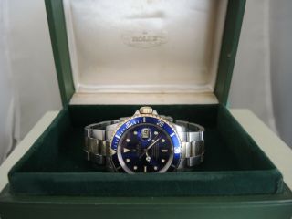 Rolex Submariner Date Blue 16613 Two Tone 18k & S/steel 40mm Watch