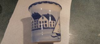 Vintage Shard Pottery Maine Victoria Rattigan Coastal Village Utensil Jar Holder