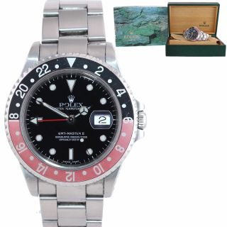 Unpolished Barn Find 2001 Rolex Gmt - Master Ii Coke Steel Red 16710 Watch Sel Box