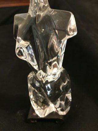 Daum France Crystal Figurine Athena Nude Female Torso Signed Ramirez Vasquez