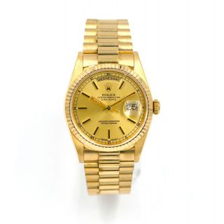Rolex Oyster Perpetual Day - Date President 18238 Wristwatch 18k Yellow Gold C1995