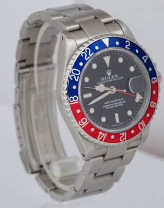 2002 Rolex GMT - Master 40mm PEPSI Blue / Red Bezel Stainless Steel Watch 16710 3