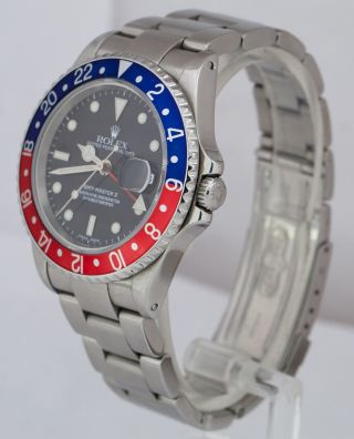 2002 Rolex GMT - Master 40mm PEPSI Blue / Red Bezel Stainless Steel Watch 16710 4