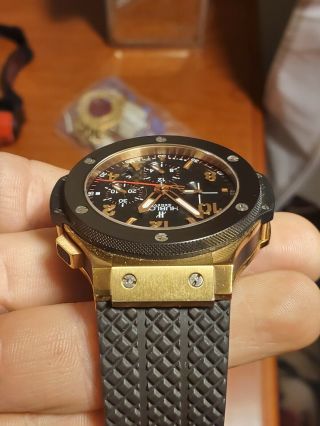 Hublot 44mm Big Bang 18K Gold,  Black Ceramic,  Titanium Watch 301.  PB.  131.  RX 3