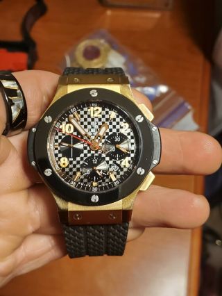 Hublot 44mm Big Bang 18K Gold,  Black Ceramic,  Titanium Watch 301.  PB.  131.  RX 4