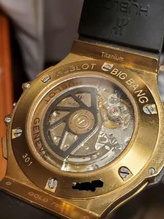 Hublot 44mm Big Bang 18K Gold,  Black Ceramic,  Titanium Watch 301.  PB.  131.  RX 5