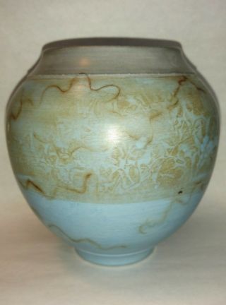 Vintage Signed Studio Pottery Vase Pit Fired Buck Dollarhide Oklahoma