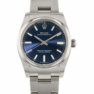 Rolex Oyster Perpetual 34mm Stainless Steel Blue Dial 124200