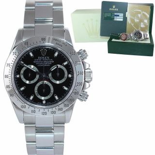 Papers Rolex Daytona 116520 Black Steel Rehaut Chrono Oyster Watch Box