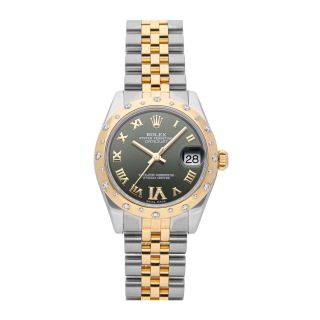 Rolex Datejust Auto Steel Gold Diamonds Ladies Jubilee Bracelet Watch 178343