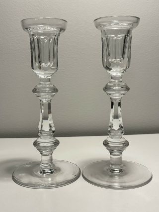 Waterford Crystal Curraghmore Candlestick Holders 8.  25”,  Pair