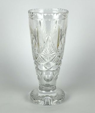 Vintage Webb Corbett England Cut Crystal Large Vase - 25cm High