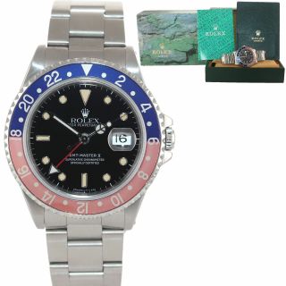 1991 Patina Faded Rolex Gmt - Master Ii Pepsi Steel Blue Red 16710 Watch Box